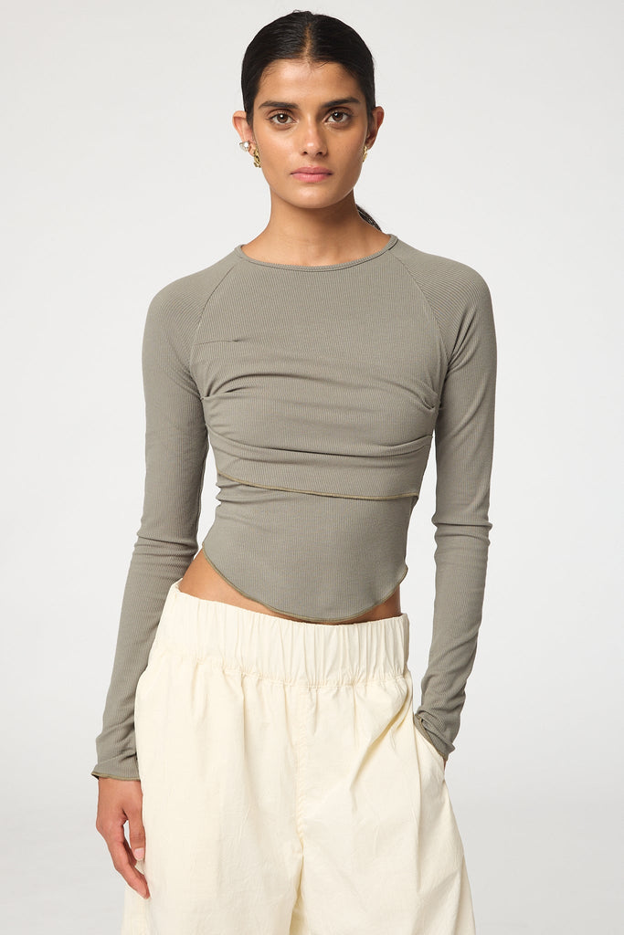 CATHAL TOP CHARCOAL GREY - The Line by K