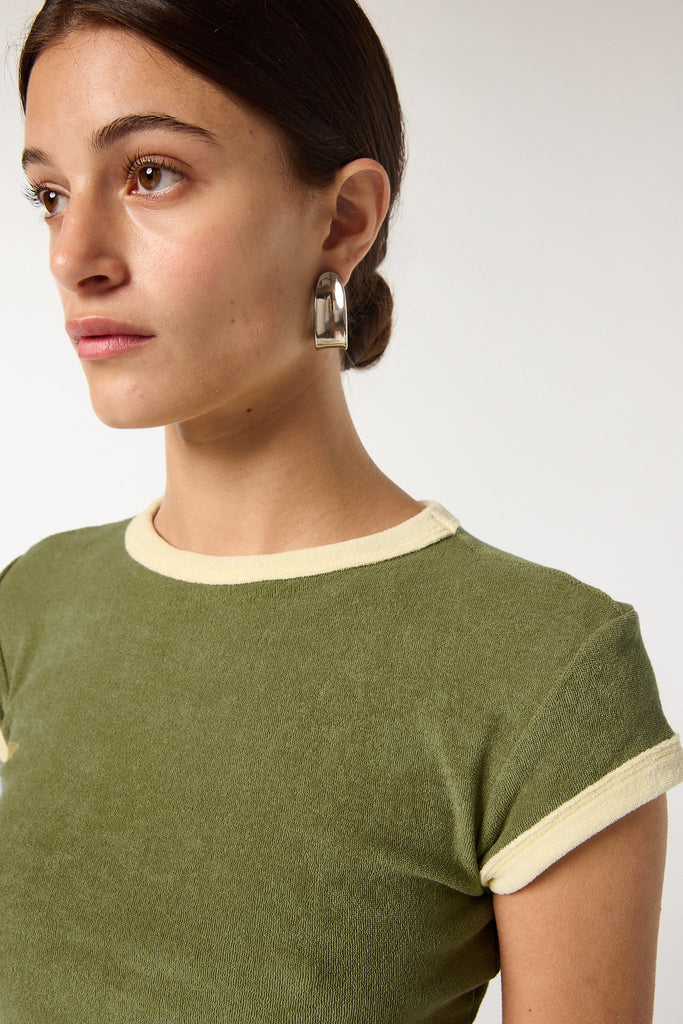 LAVI T - SHIRT TERRY KHAKI GREEN - The Line by K