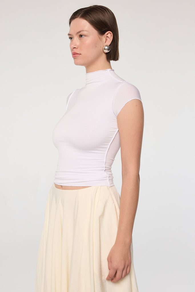 REESE MOCK NECK TOP WHITE - The Line by K