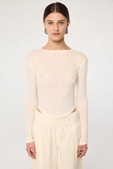 SIMON LONGSLEEVE SLUB VANILLA SLUB - The Line by K
