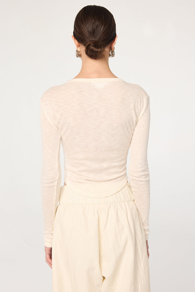 SIMON LONGSLEEVE SLUB VANILLA SLUB - The Line by K