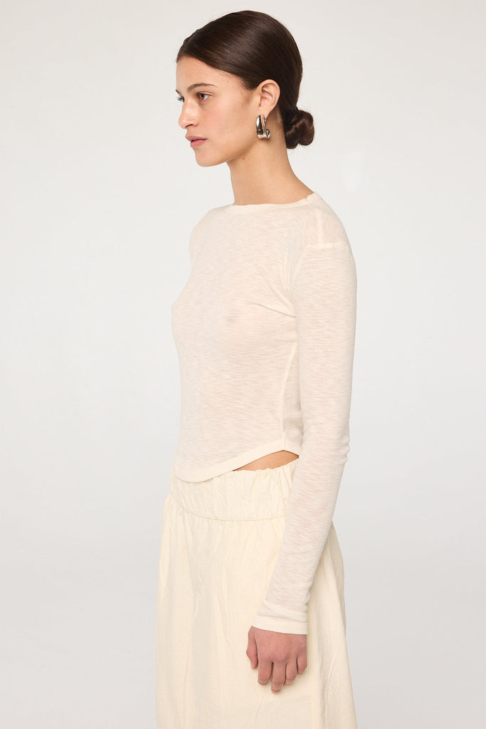 SIMON LONGSLEEVE SLUB VANILLA SLUB - The Line by K