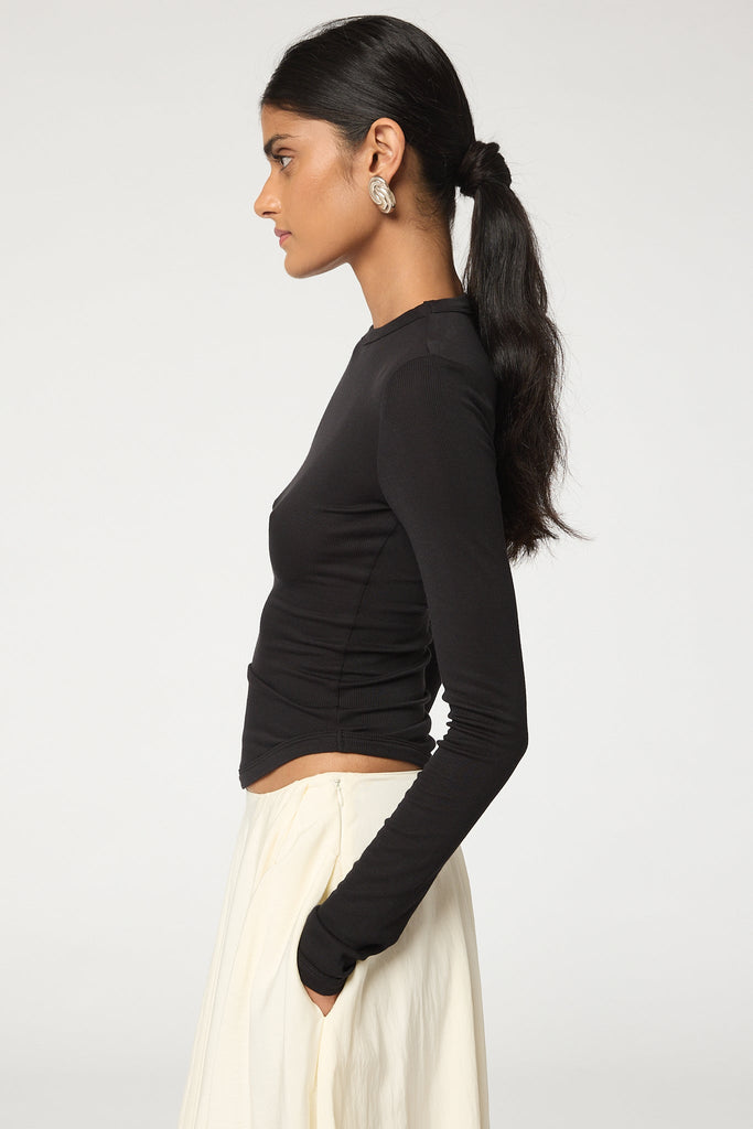 SIMON LONGSLEEVE TOP BLACK - The Line by K