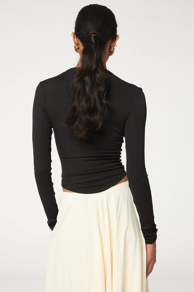 SIMON LONGSLEEVE TOP BLACK - The Line by K