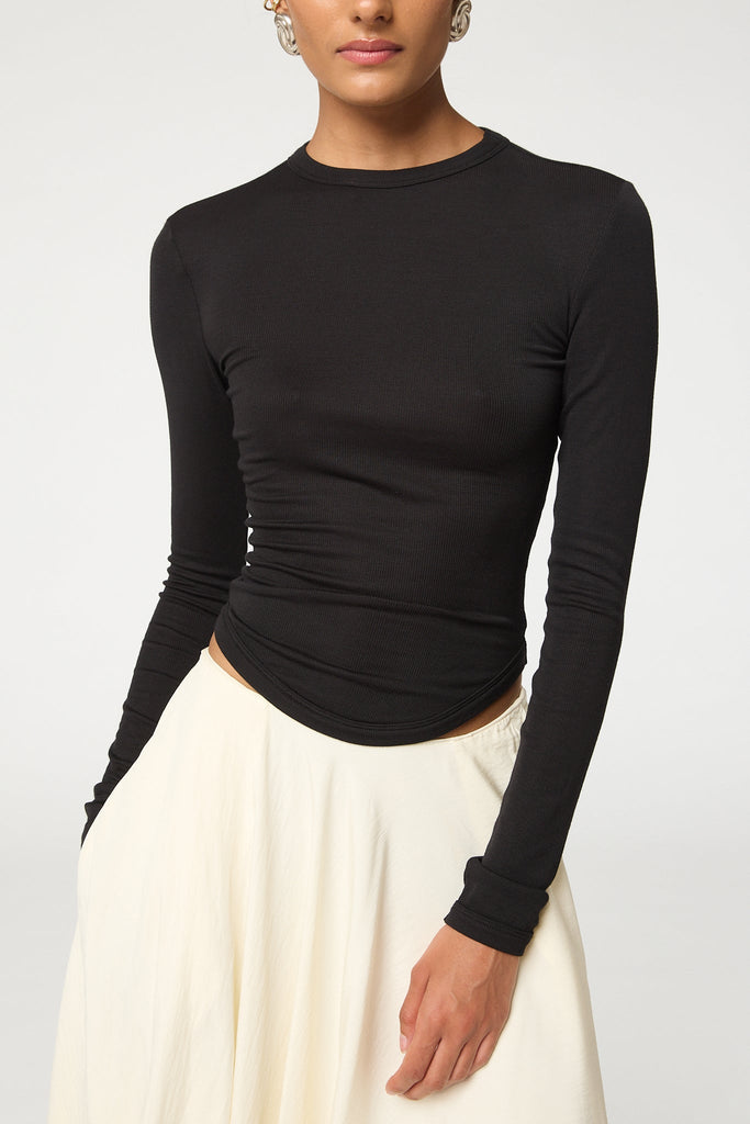 SIMON LONGSLEEVE TOP BLACK - The Line by K