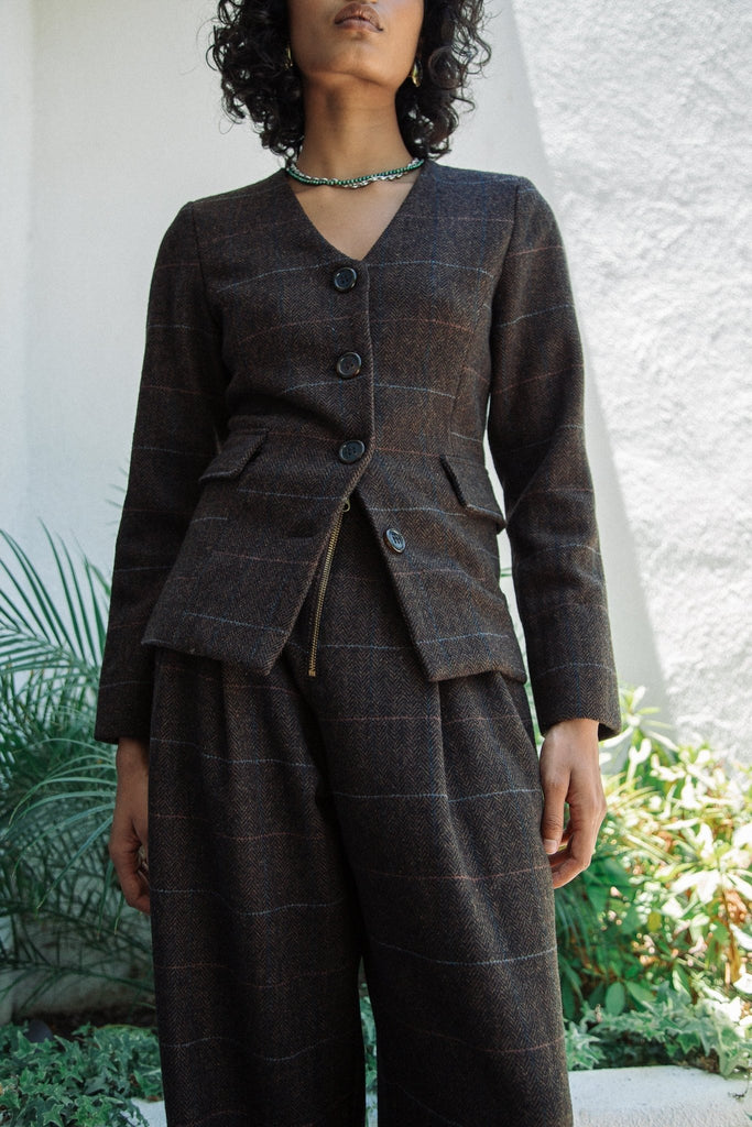 VILETTE JACKET BROWN HERRINGBONE - The Line by K