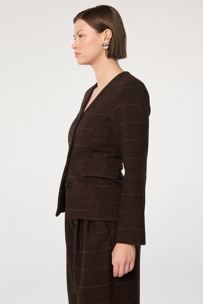 VILETTE JACKET BROWN HERRINGBONE - The Line by K