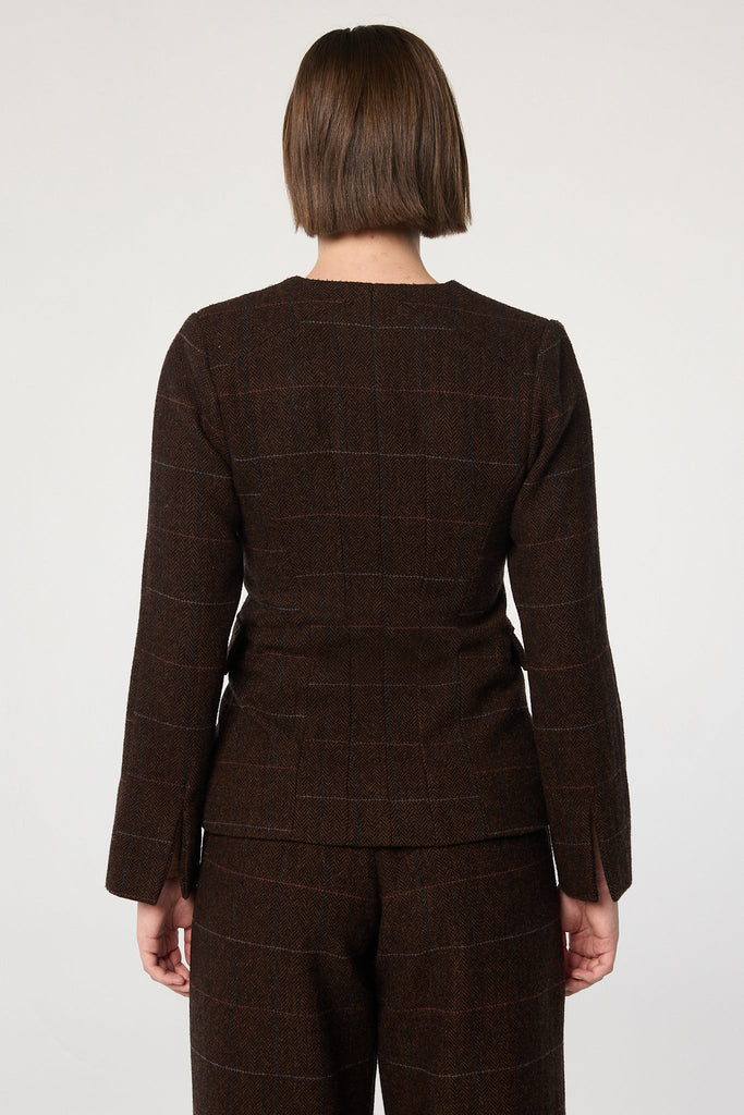 VILETTE JACKET BROWN HERRINGBONE - The Line by K