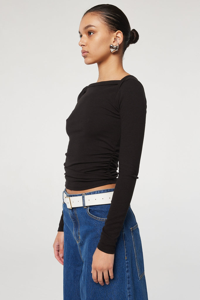 BECKS LONG SLEEVE TOP BLACK - The Line by K