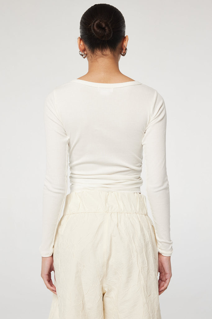 BECKS LONG SLEEVE TOP WHITE - The Line by K