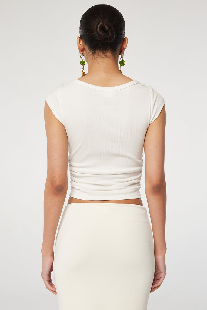 BECKS SHORT SLEEVE TOP WHITE - The Line by K