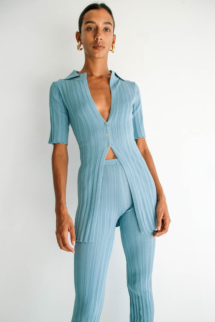 DAISY CARDIGAN MINERAL BLUE - The Line by K