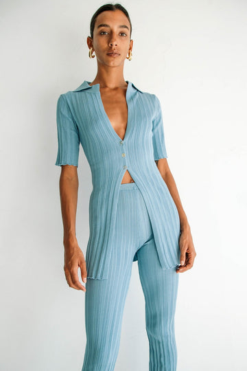 DAISY CARDIGAN MINERAL BLUE - The Line by K