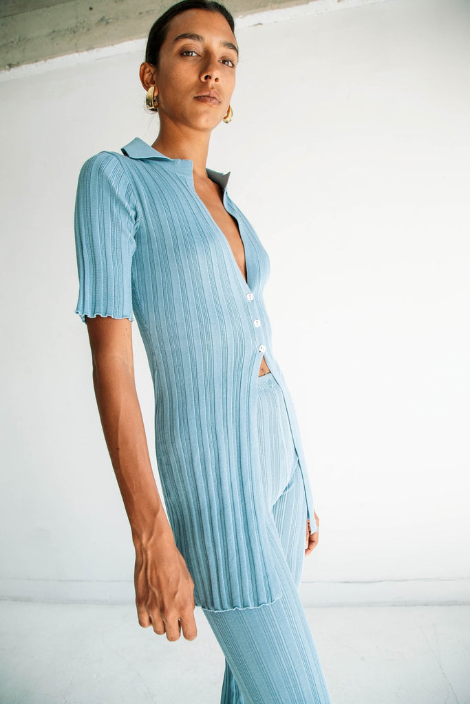 DAISY CARDIGAN MINERAL BLUE - The Line by K