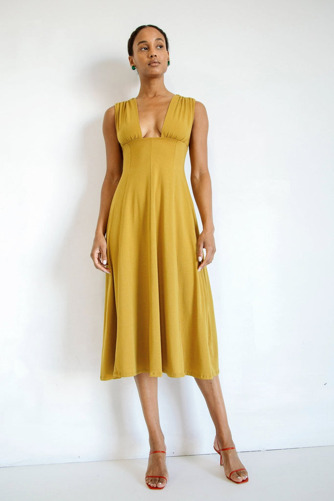 ELVA DRESS OCHRE - The Line by K