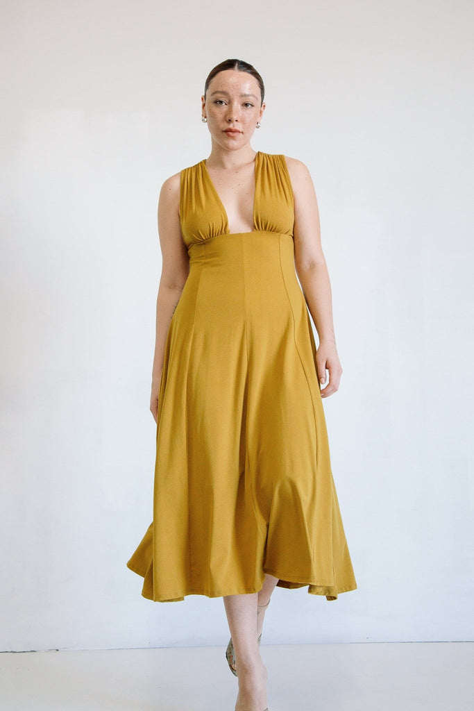 ELVA DRESS OCHRE - The Line by K