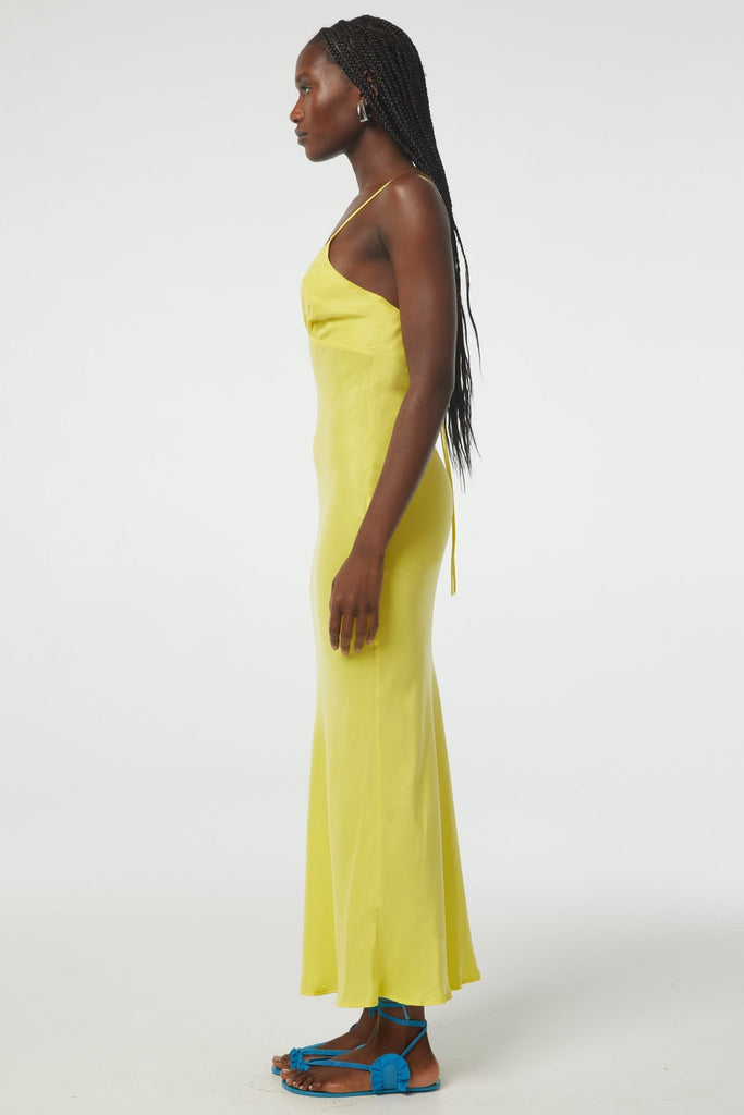 FLORENCE SLIP DRESS ELECTRIC YELLOW - The Line by K