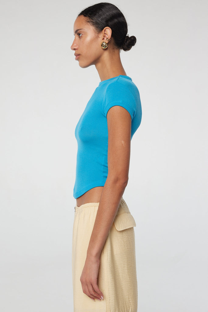 LAVI T-SHIRT ELECTRIC TURQUOISE - The Line by K