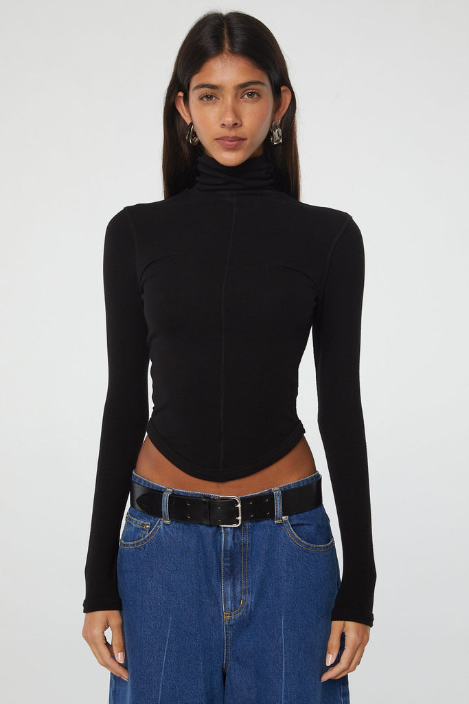 MADS TURTLENECK TOP BLACK - The Line by K