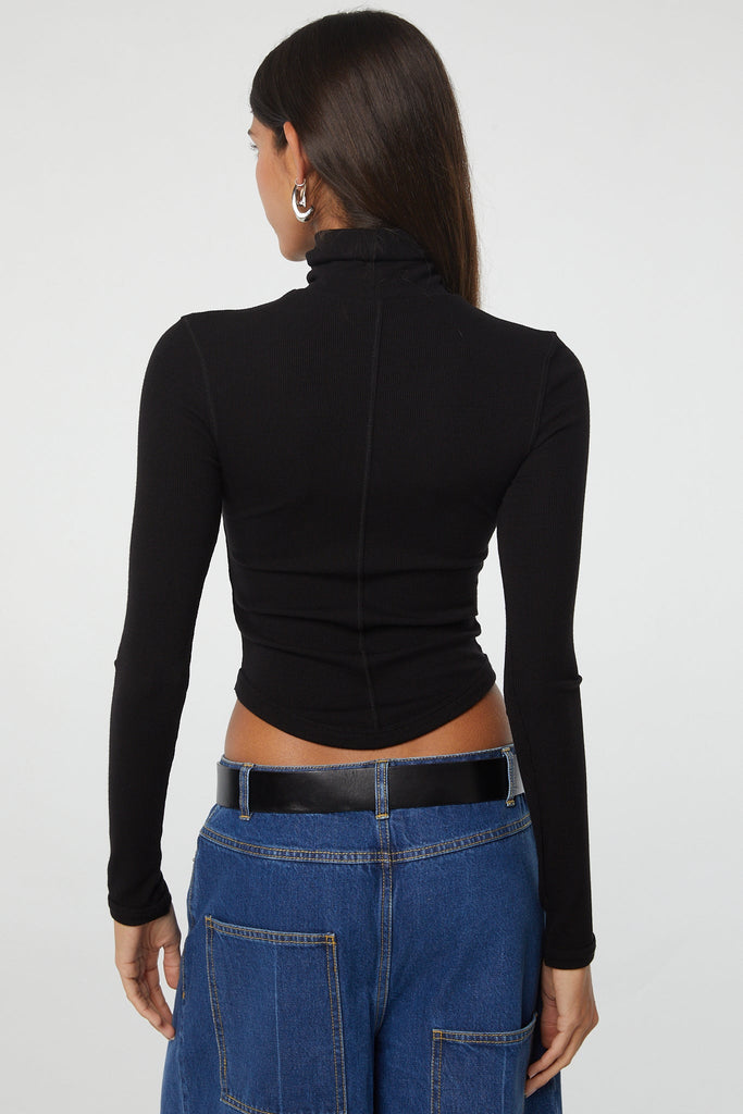 MADS TURTLENECK TOP BLACK - The Line by K