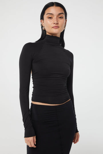 MARGAUX TURTLENECK TOP BLACK - The Line by K