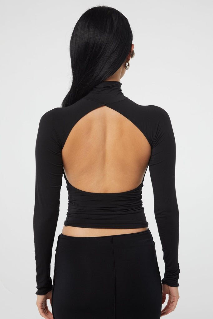 MARGAUX TURTLENECK TOP BLACK - The Line by K