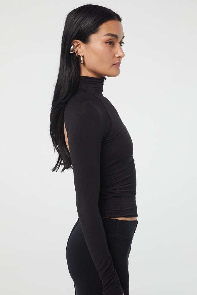 MARGAUX TURTLENECK TOP BLACK - The Line by K