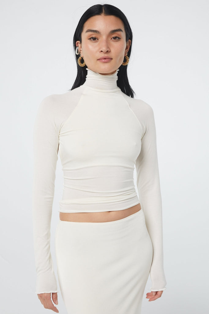 MARGAUX TURTLENECK TOP VANILLA - The Line by K