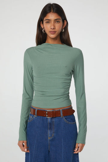 SELMA LONG SLEEVE TOP DESERT GREEN - The Line by K