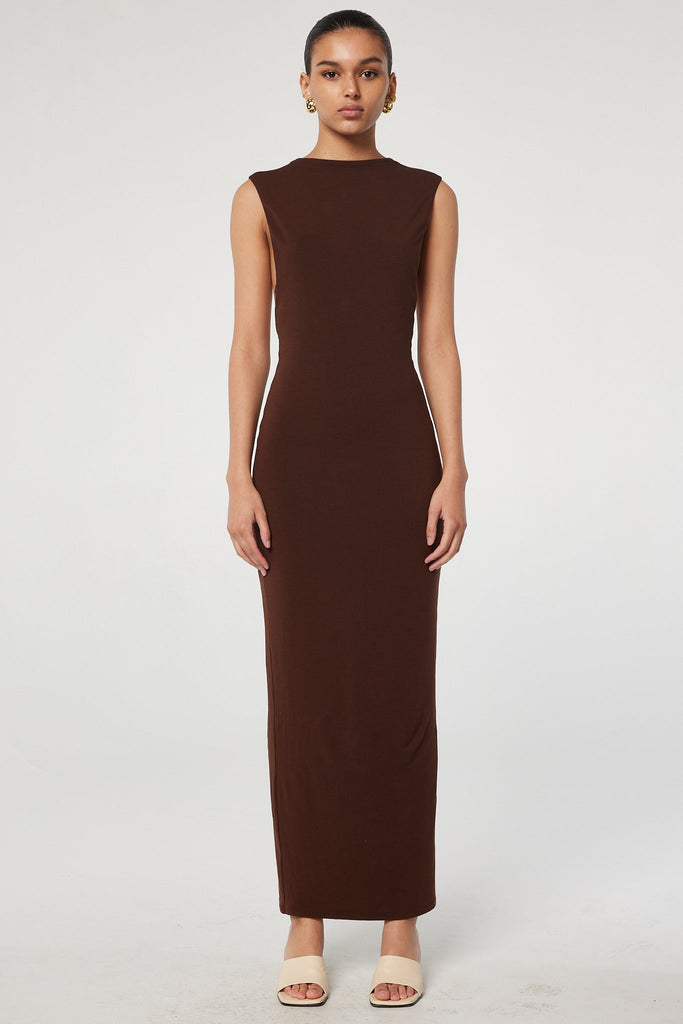 YUKI DRESS CHOCOLATE - The Line by K